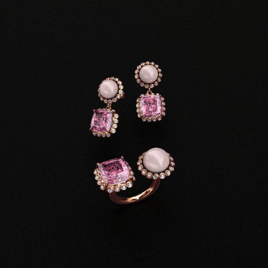 Ring and Earrings  3D print model_9