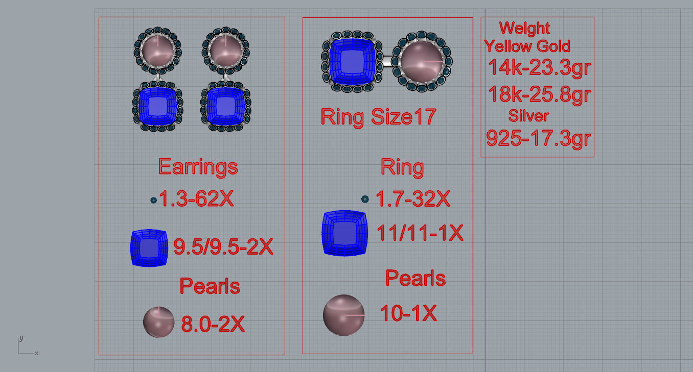 Ring and Earrings  3D print model_14