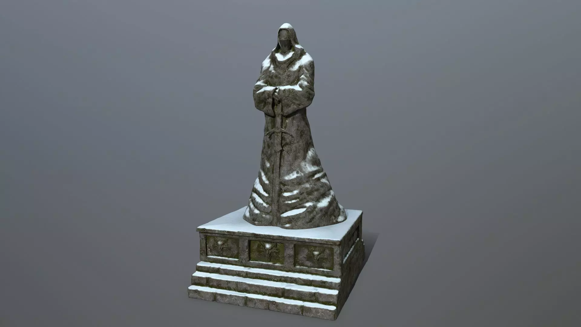 statue Low-poly 3D model_0