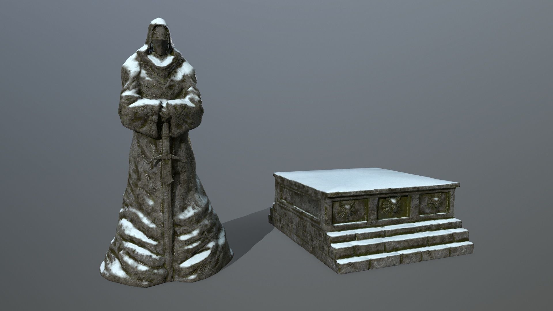 statue Low-poly 3D model_15