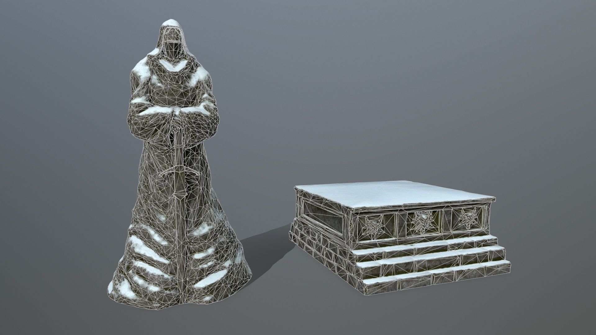 statue Low-poly 3D model_16