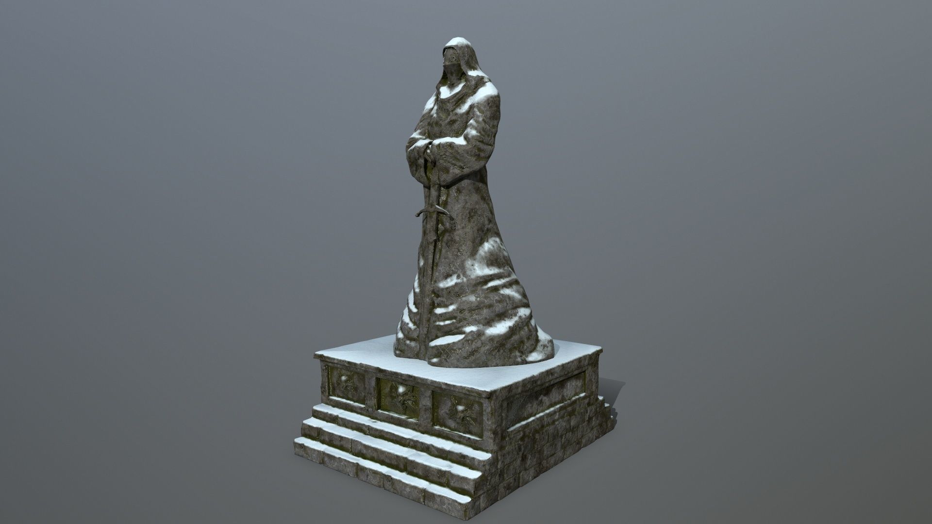 statue Low-poly 3D model_8