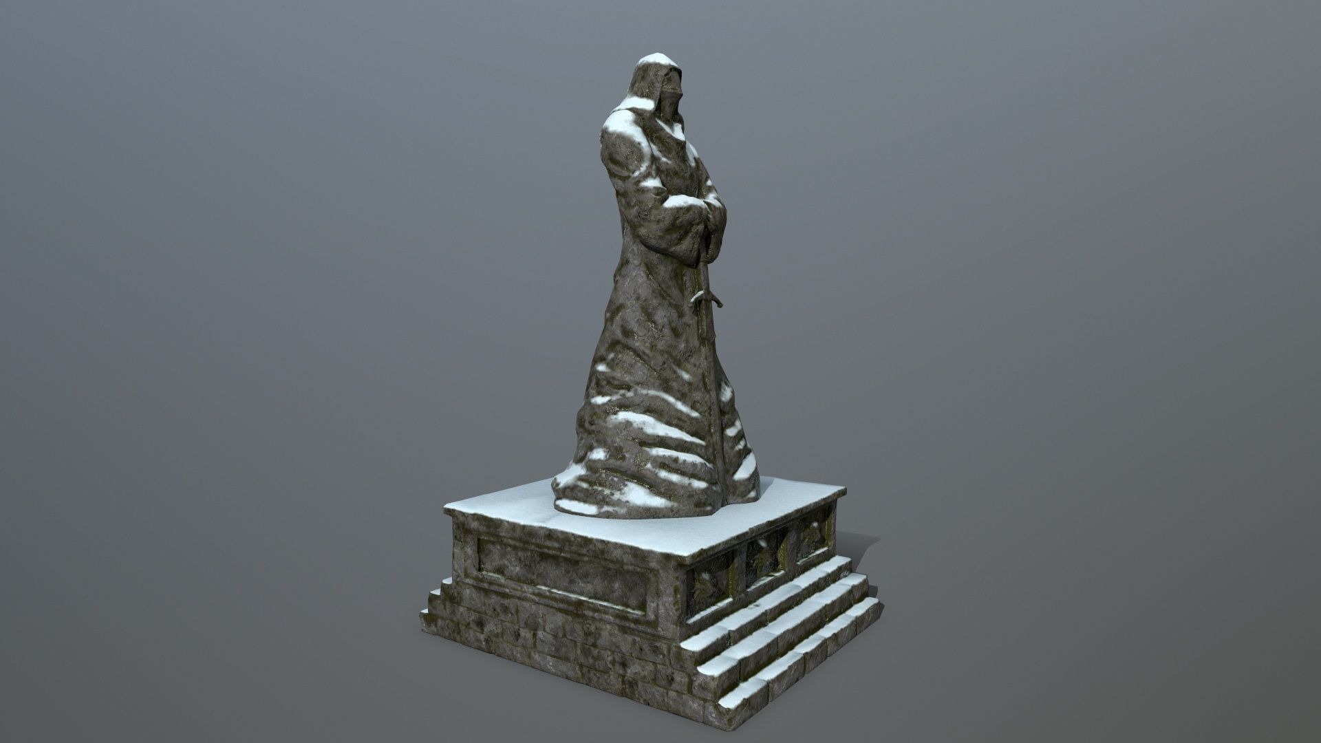 statue Low-poly 3D model_2