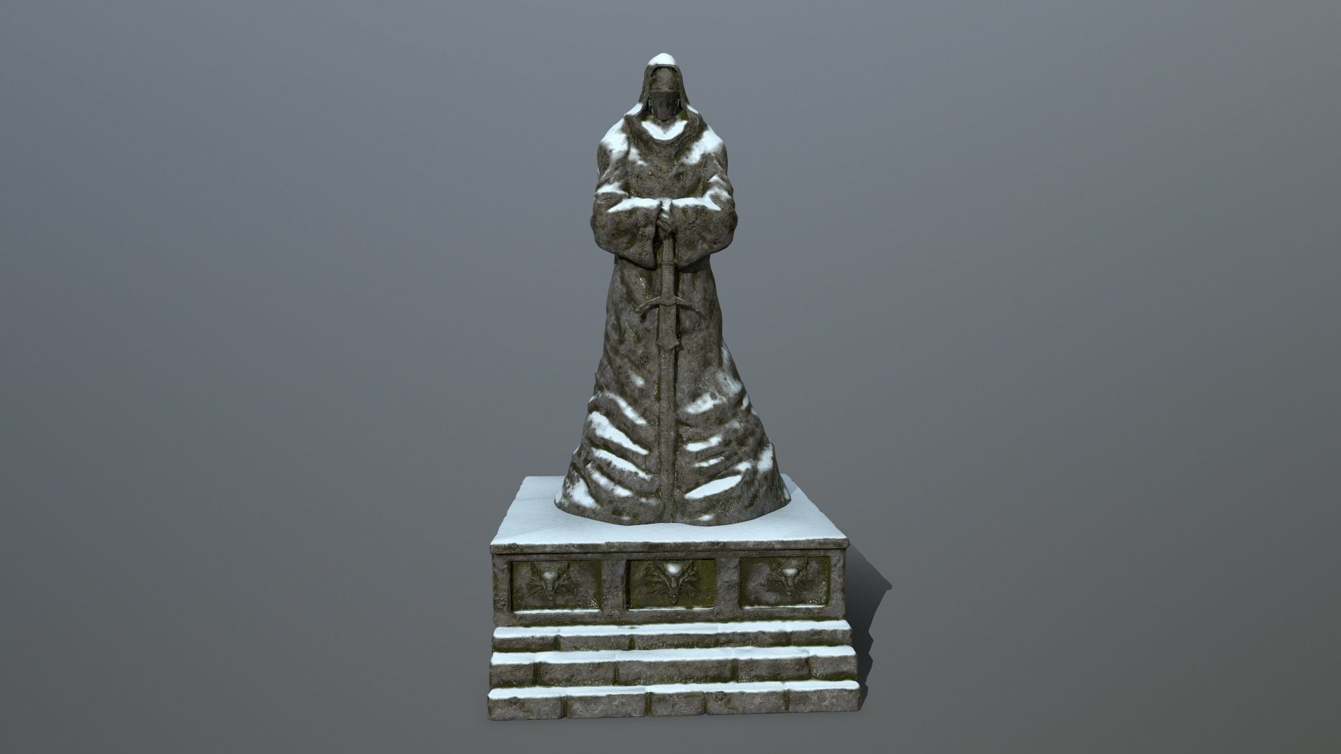 statue Low-poly 3D model_1