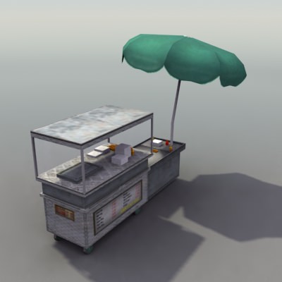 Street Hotdog Stand Low-poly 3D model_2