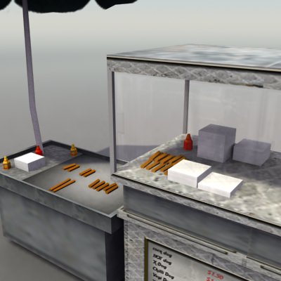 Street Hotdog Stand Low-poly 3D model_4