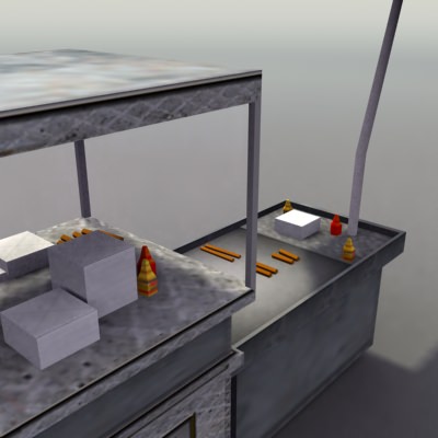Street Hotdog Stand Low-poly 3D model_3
