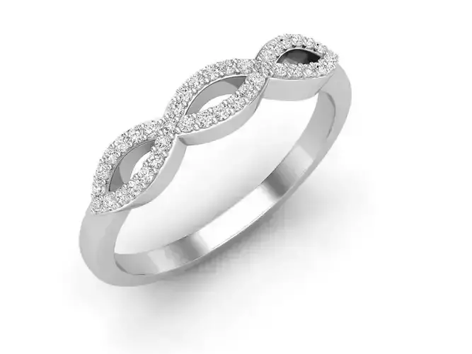Infinity Crossover Swirl Wedding Anniversary Band Ring 3D print model