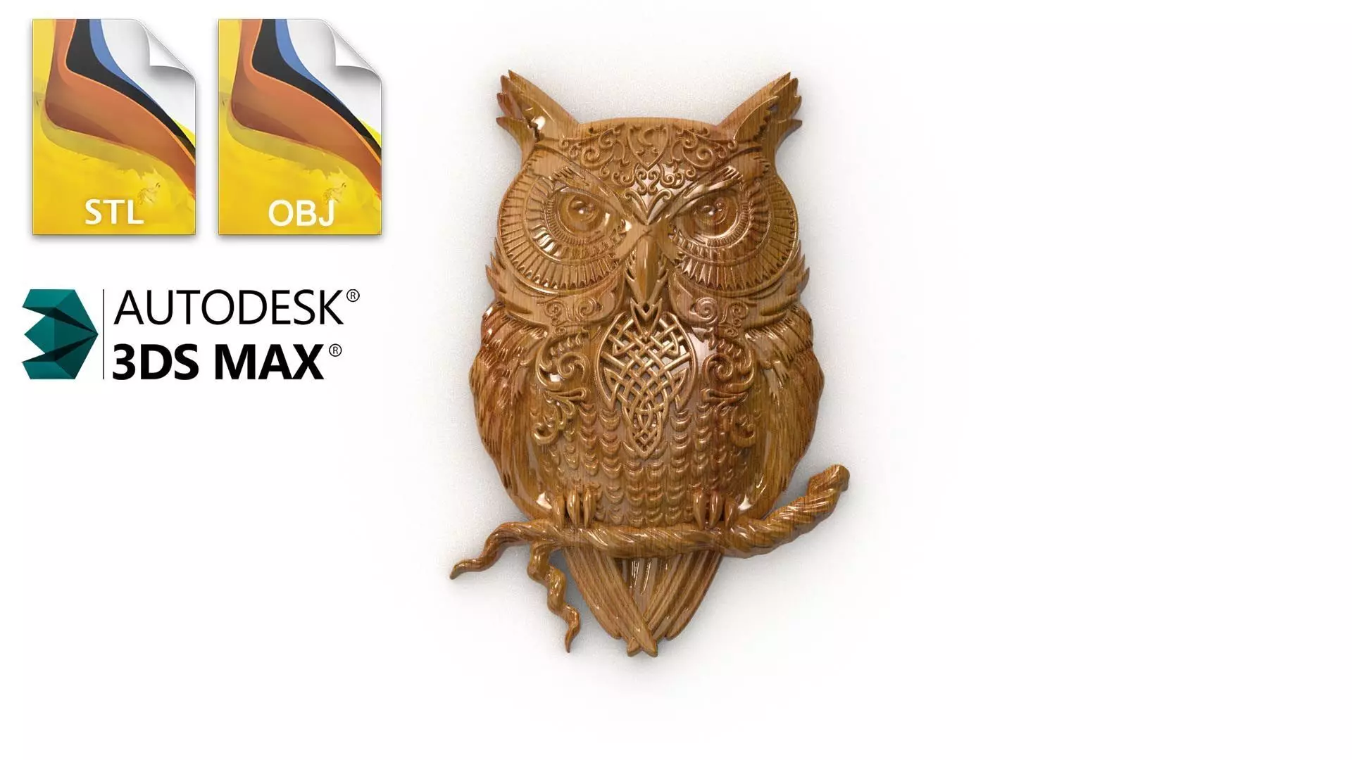 Owl 3d model for cnc 3dprint 3D model