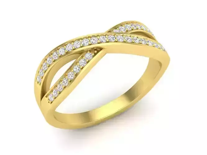 Infinity Crossover Swirl Wedding Anniversary Band Ring 3D print model
