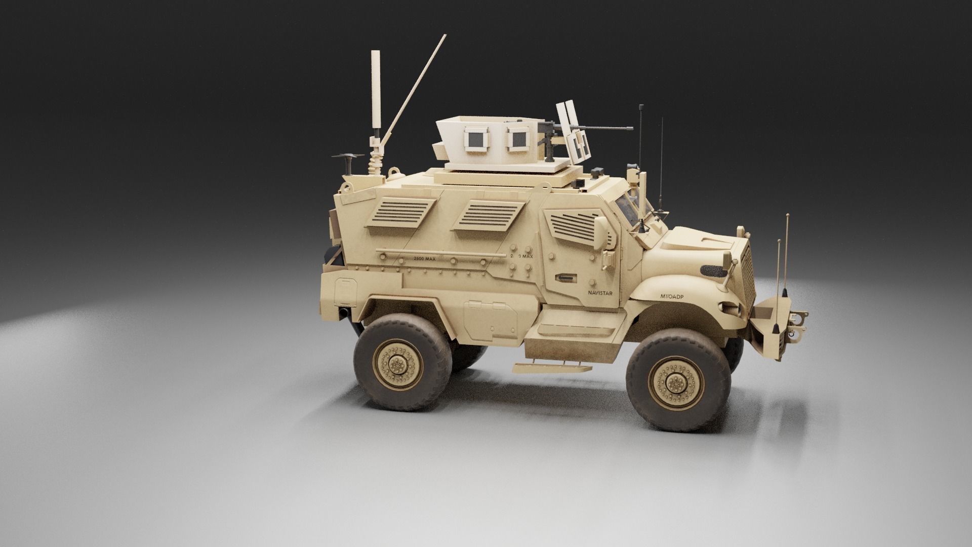 Navistar MaxxPro Tank Low-poly 3D model_3