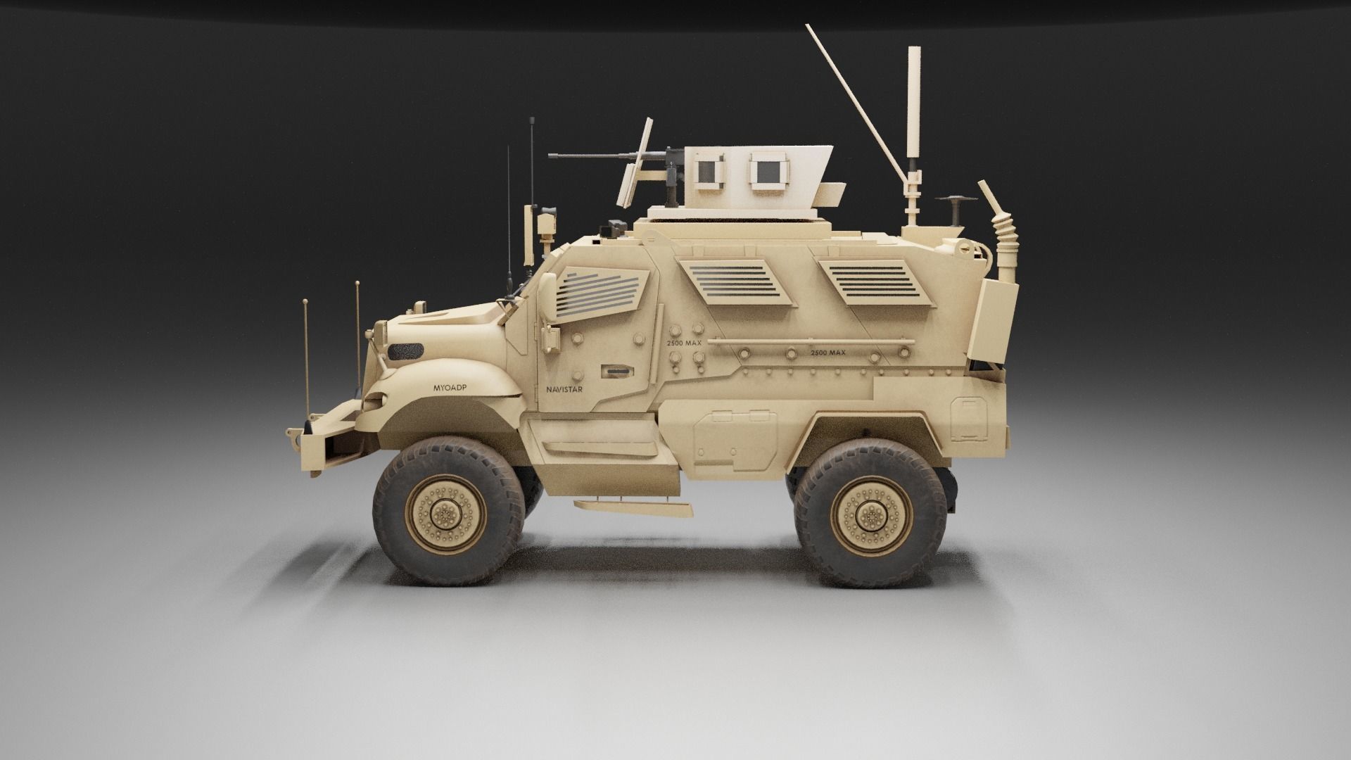 Navistar MaxxPro Tank Low-poly 3D model_5