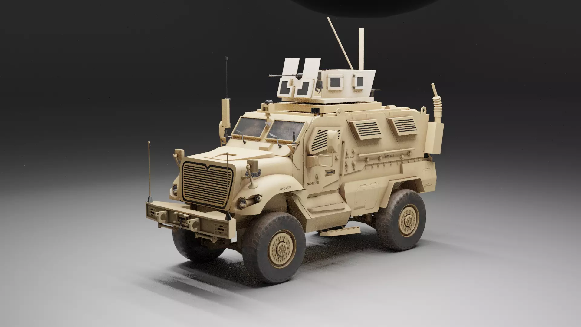 Navistar MaxxPro Tank Low-poly 3D model_0