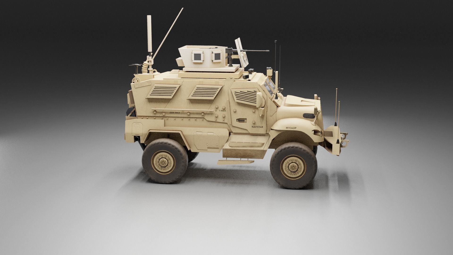 Navistar MaxxPro Tank Low-poly 3D model_6