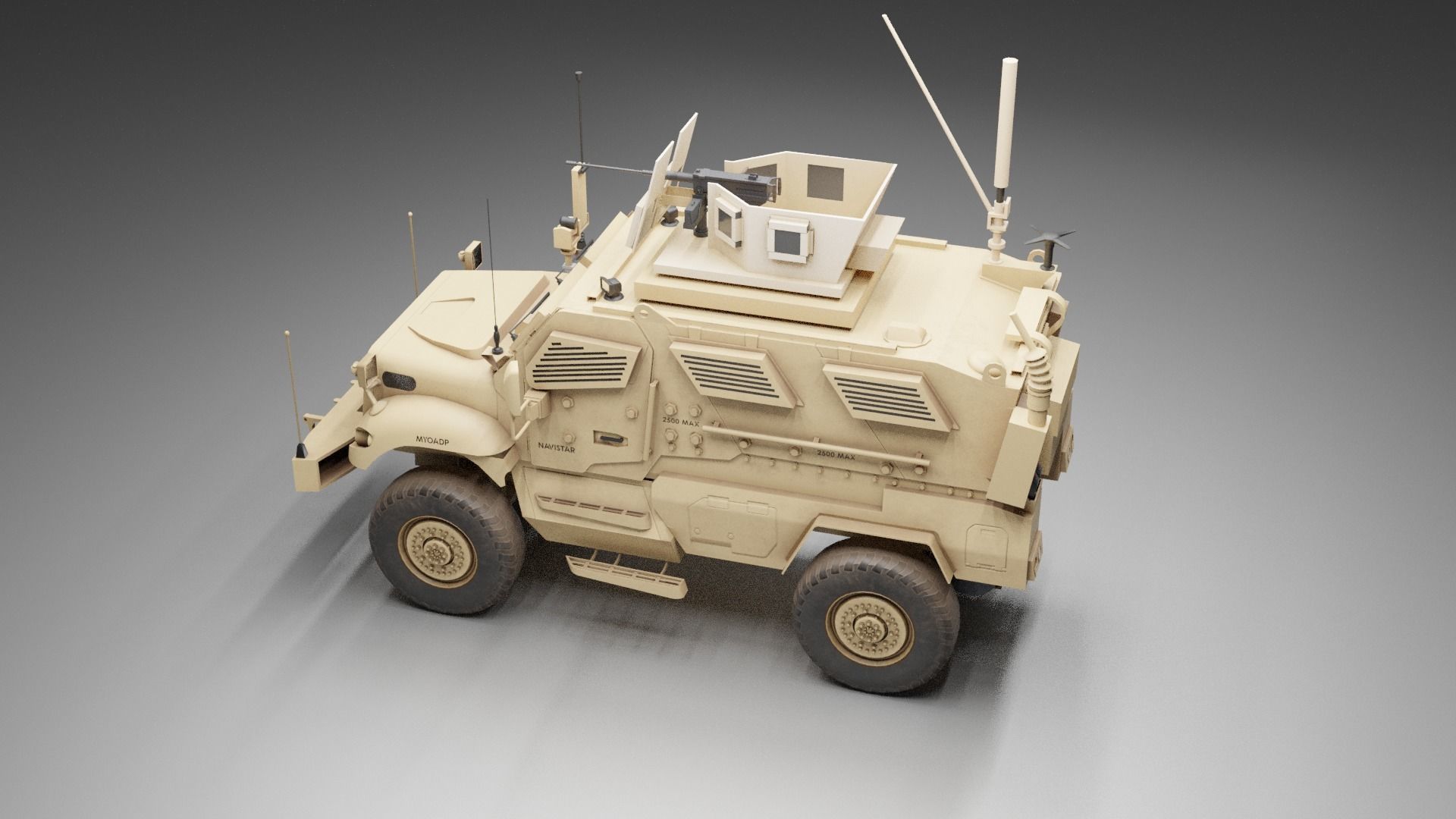 Navistar MaxxPro Tank Low-poly 3D model_1