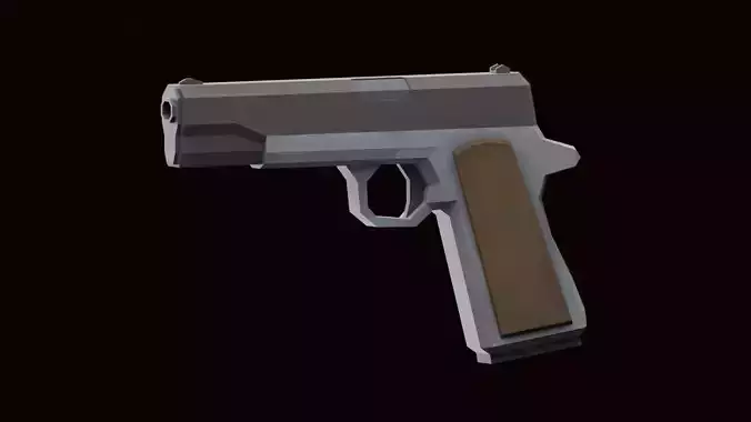low poly hand painted colt 1911