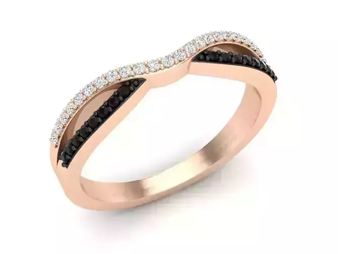 Diamond Anniversary Wedding Band for woman 3D print model
