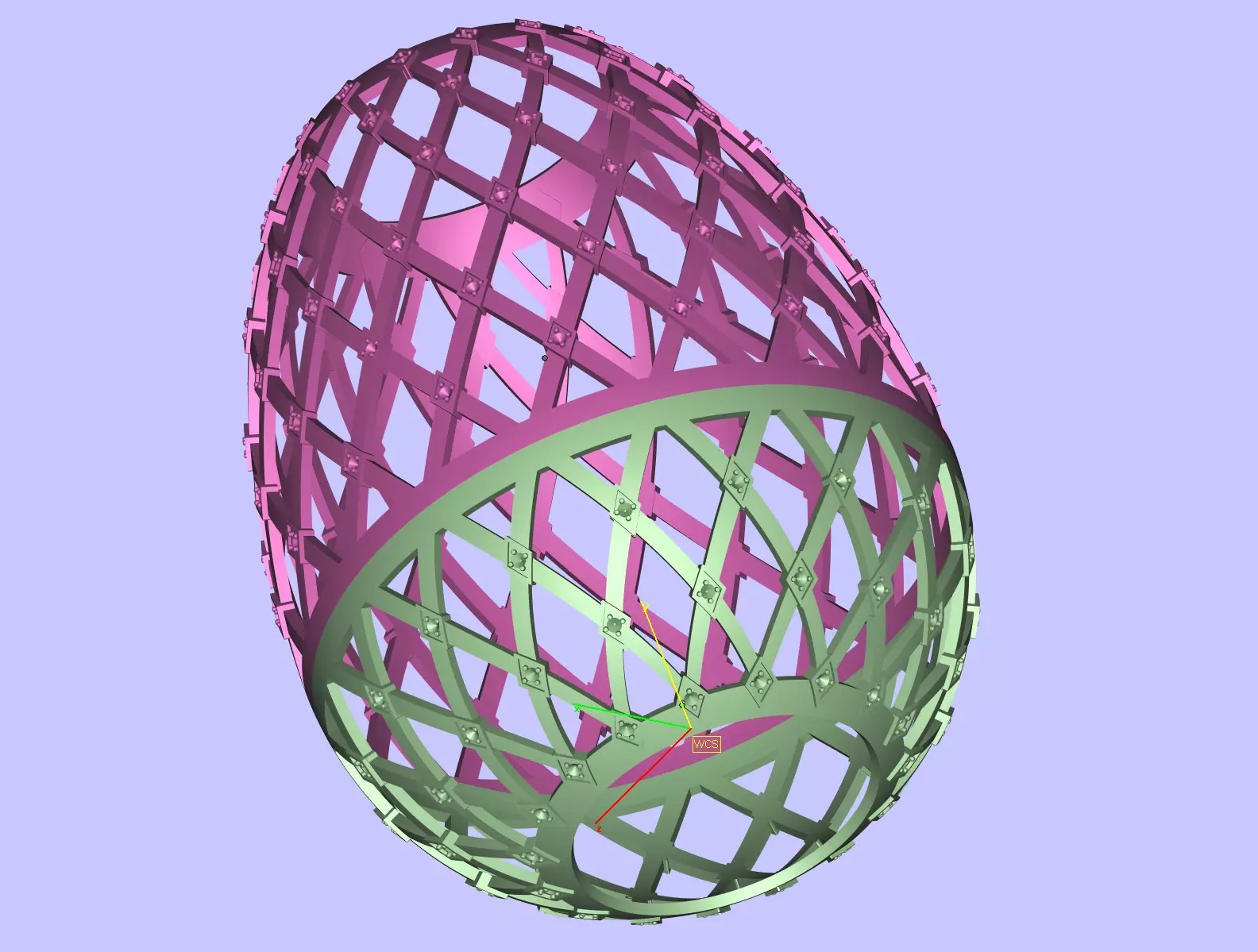 Grid Egg with diamonds 3D print model
