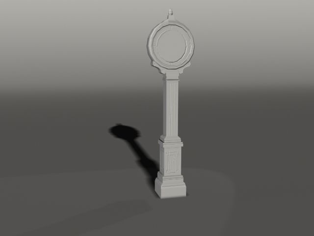 Street clock Low-poly 3D model_3