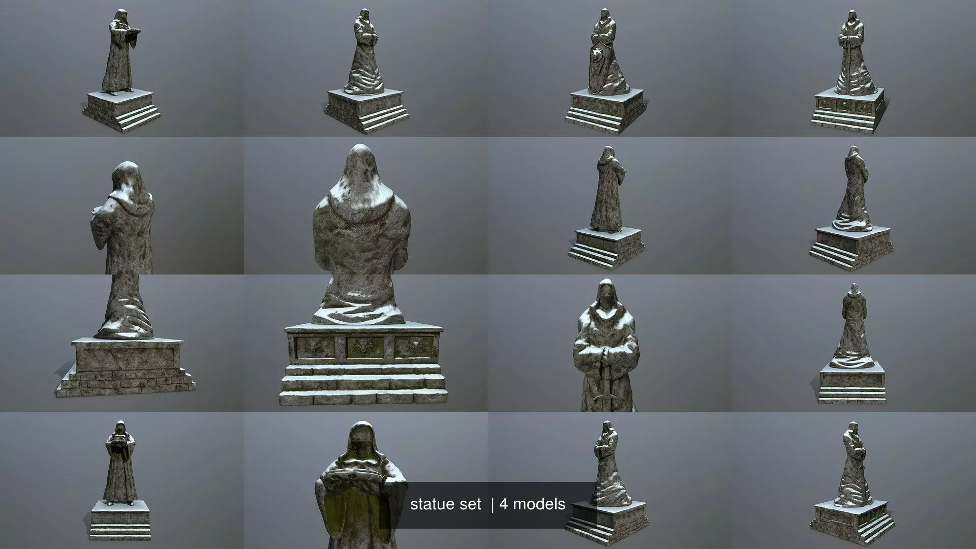 statue set of person 3D Model Collection_1