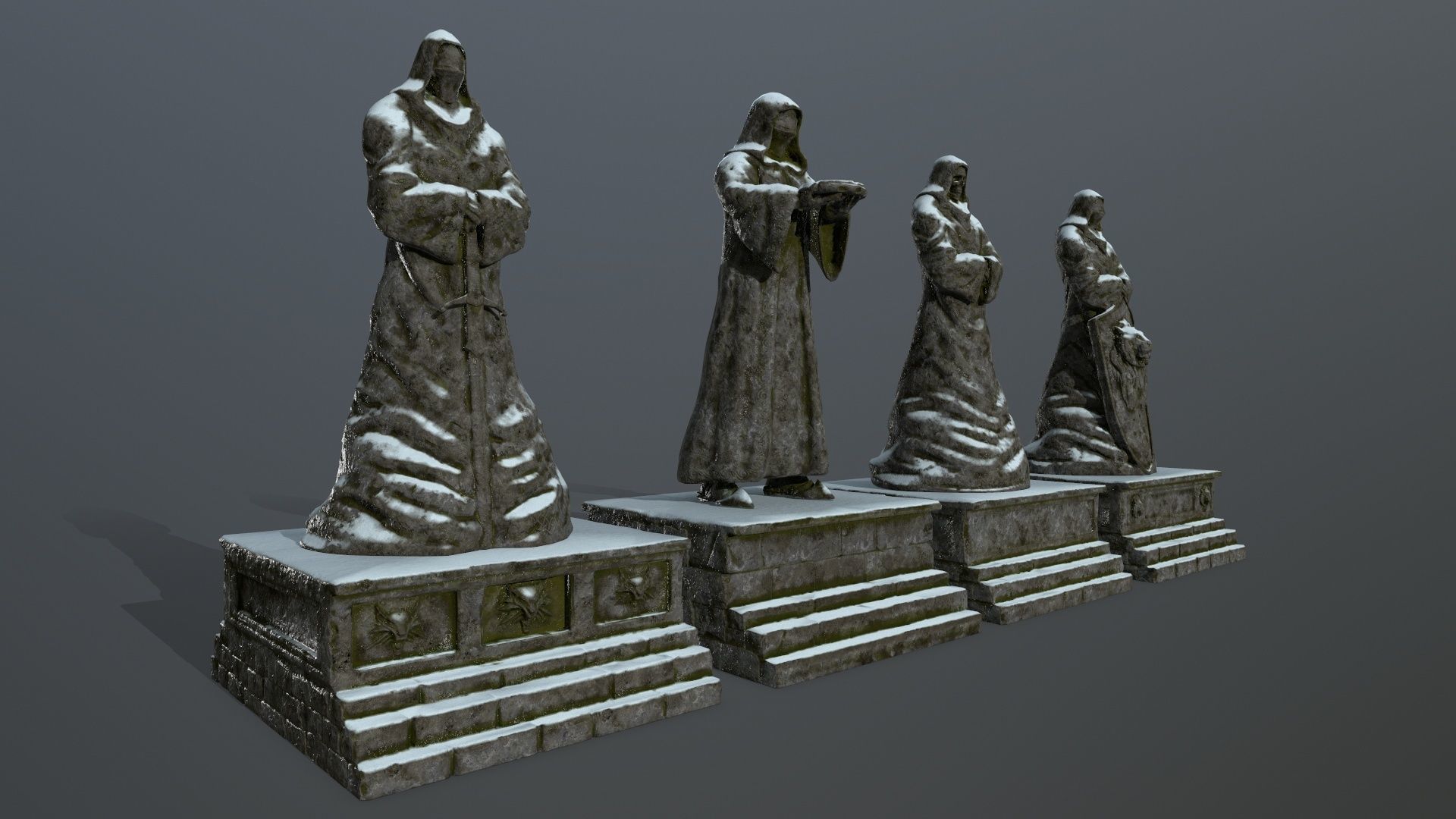 statue set of person 3D Model Collection_2