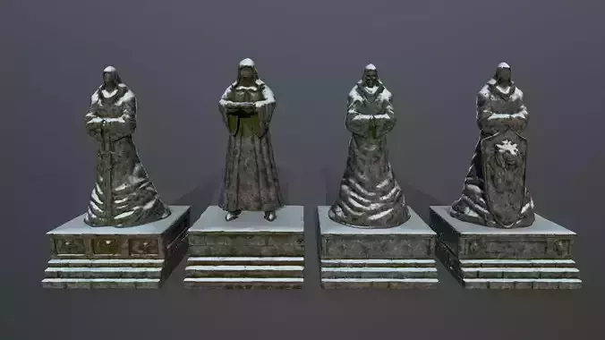 statue set of person 3D Model Collection