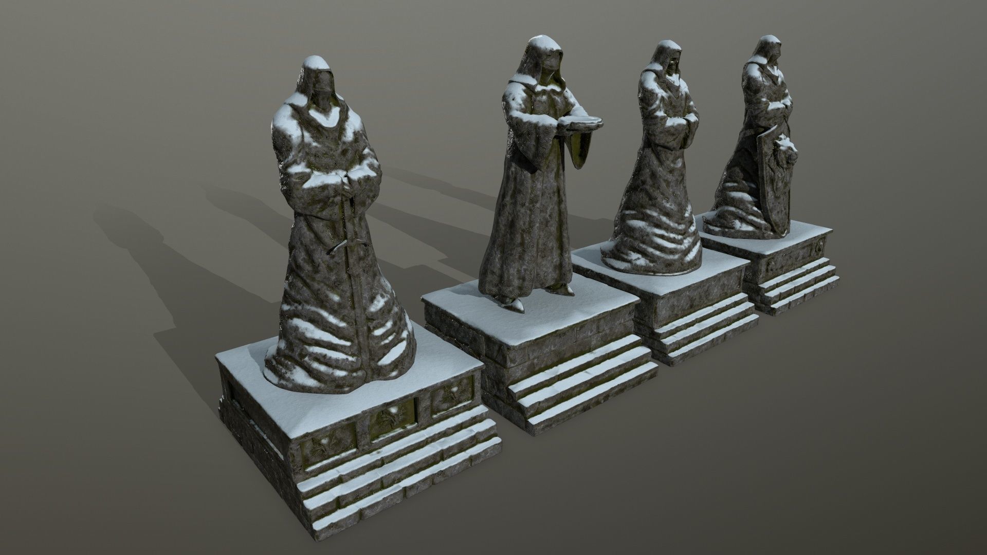 statue set of person 3D Model Collection_4