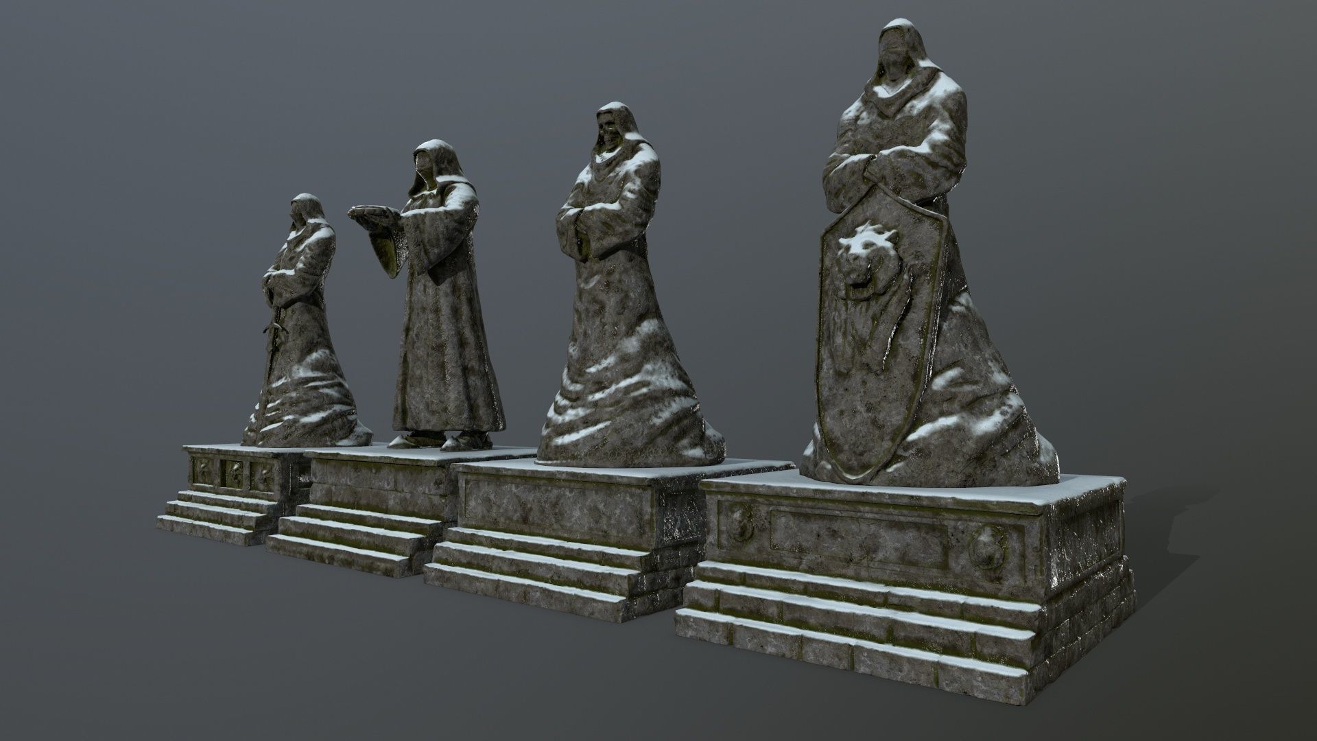 statue set of person 3D Model Collection_3