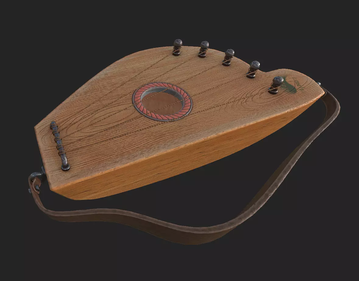 Psaltery cartoon Free low-poly 3D model