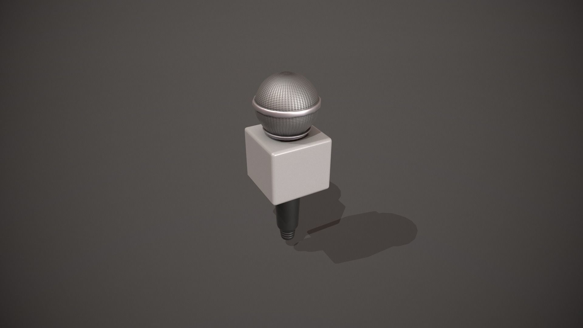 Journalist Microphone Low-poly 3D model_6