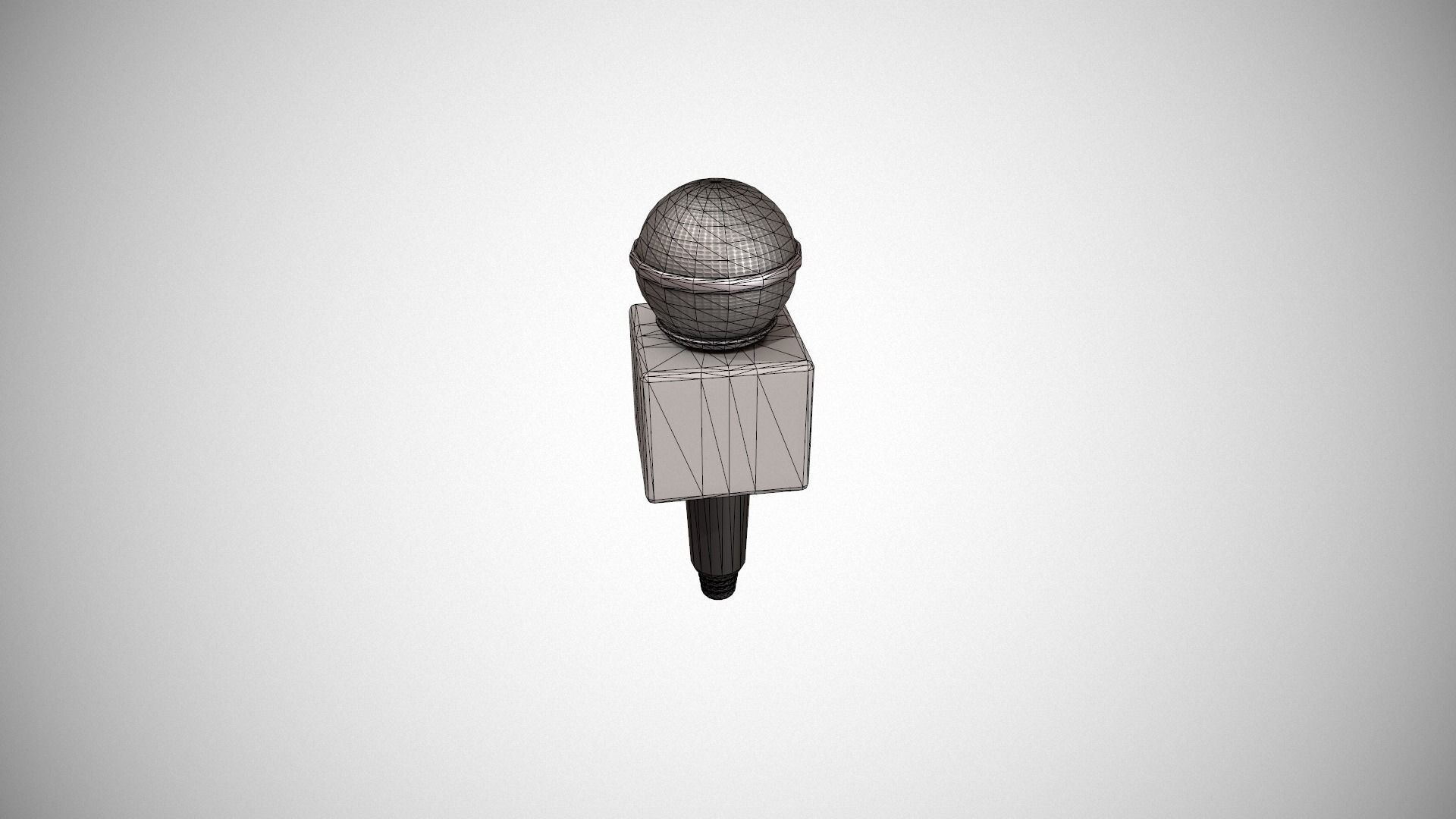 Journalist Microphone Low-poly 3D model_12