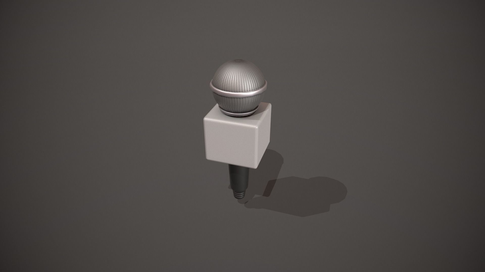 Journalist Microphone Low-poly 3D model_10