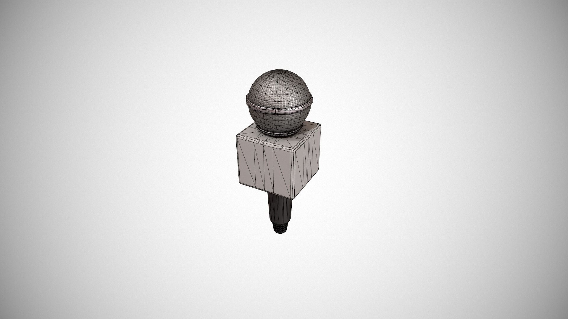 Journalist Microphone Low-poly 3D model_19