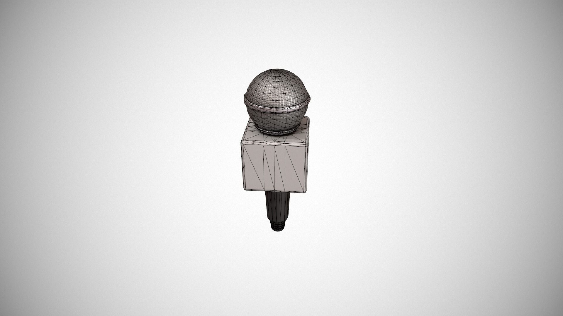 Journalist Microphone Low-poly 3D model_17