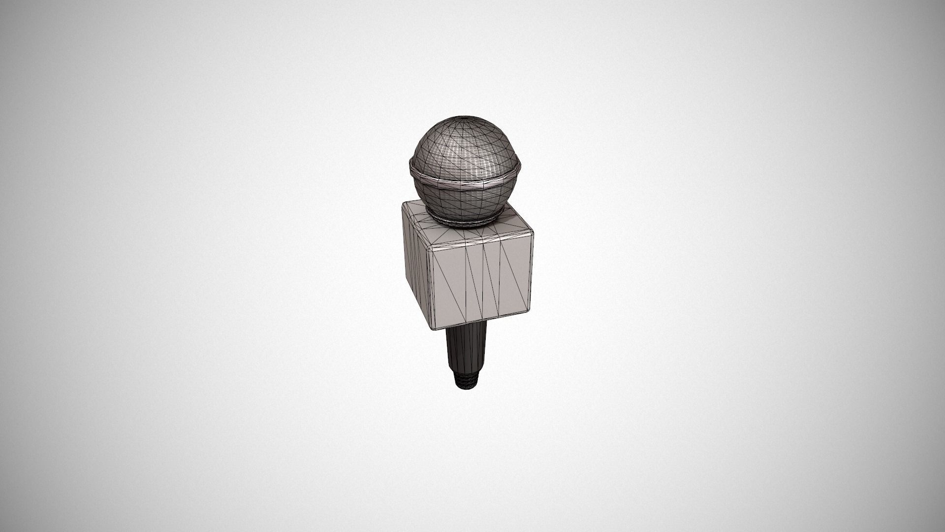 Journalist Microphone Low-poly 3D model_15