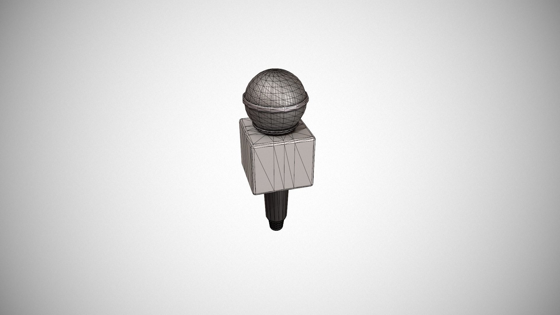 Journalist Microphone Low-poly 3D model_23
