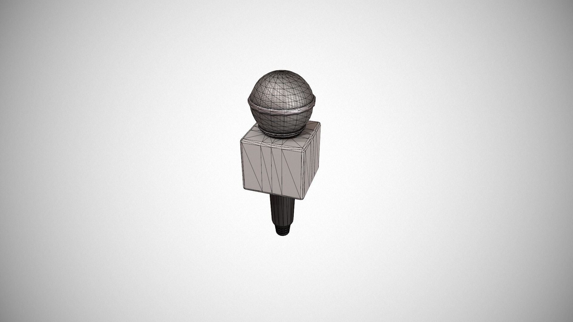 Journalist Microphone Low-poly 3D model_22