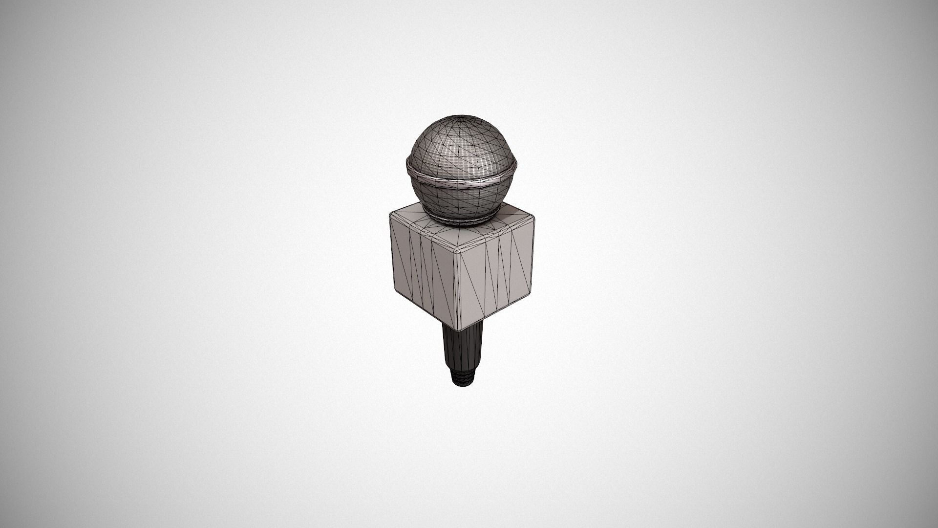 Journalist Microphone Low-poly 3D model_13