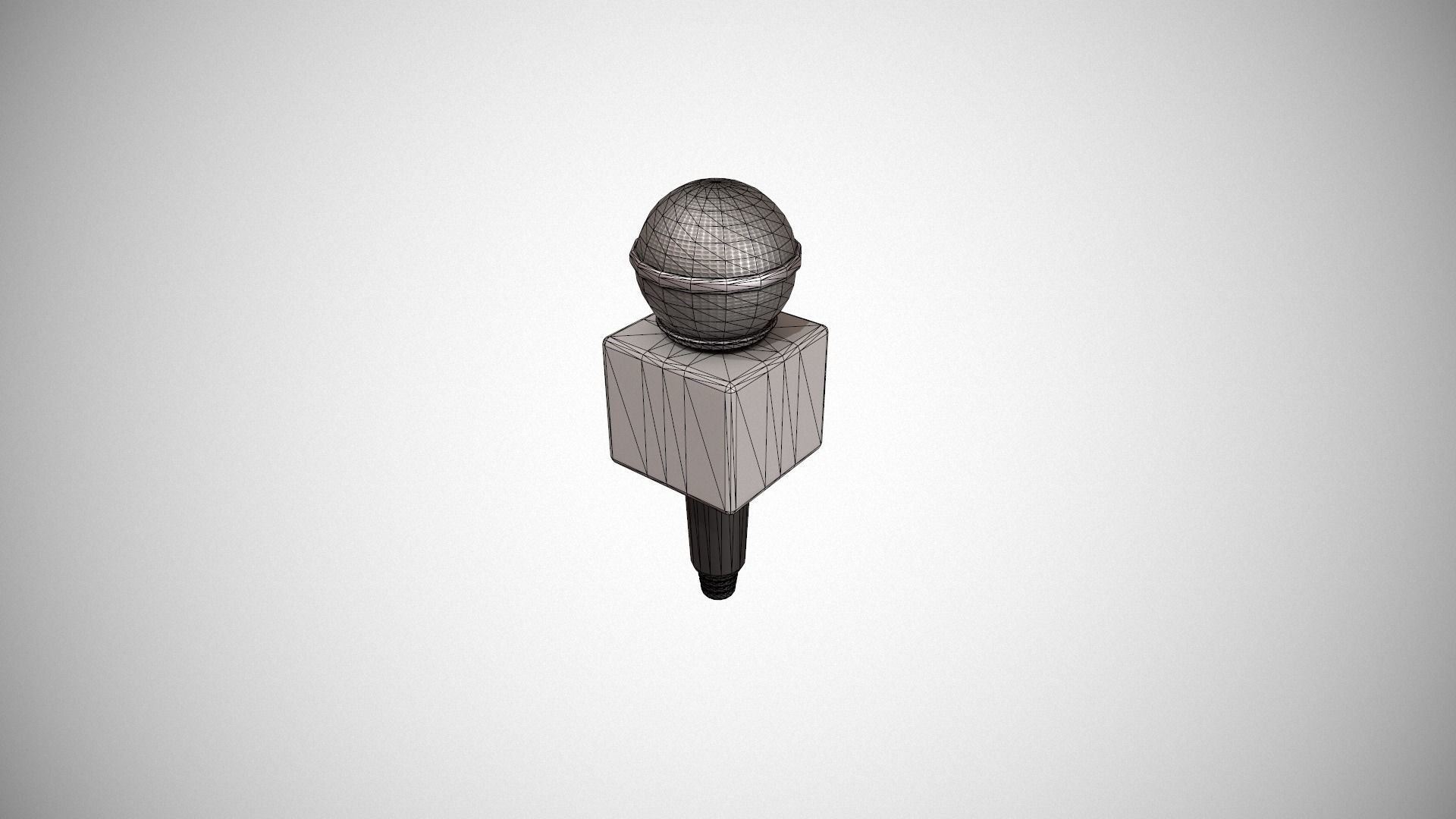 Journalist Microphone Low-poly 3D model_16