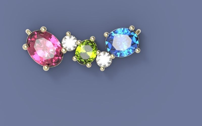 Cluster Necklace 3D print model_1