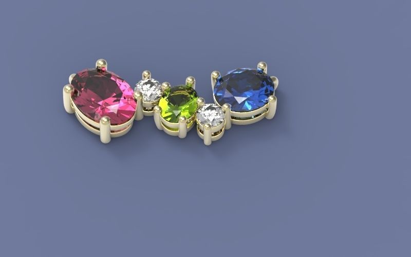 Cluster Necklace 3D print model_4