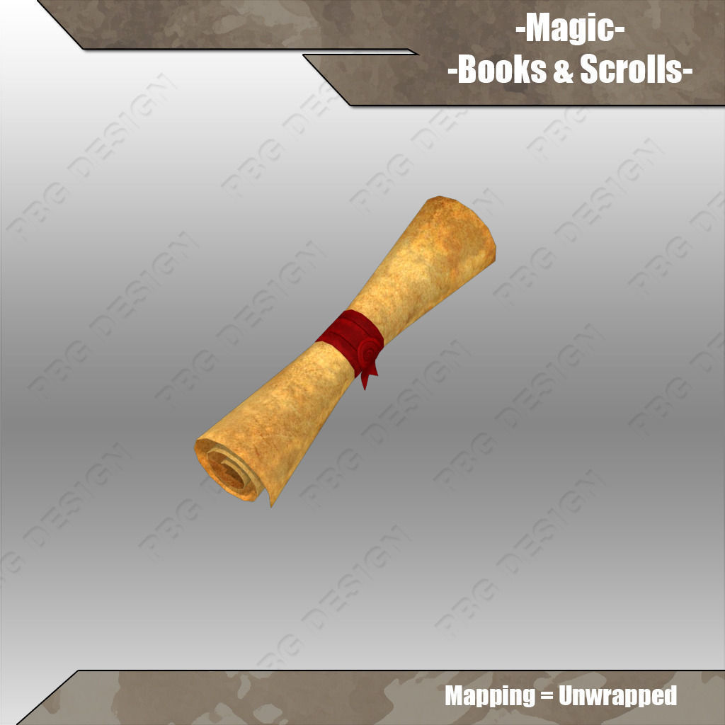 Magic Books Low-poly 3D model_10