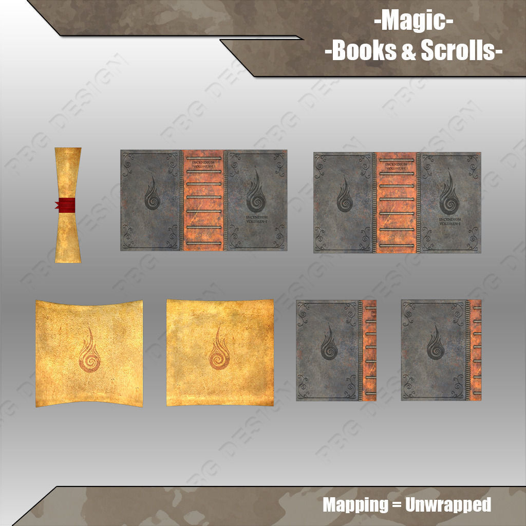 Magic Books Low-poly 3D model_6