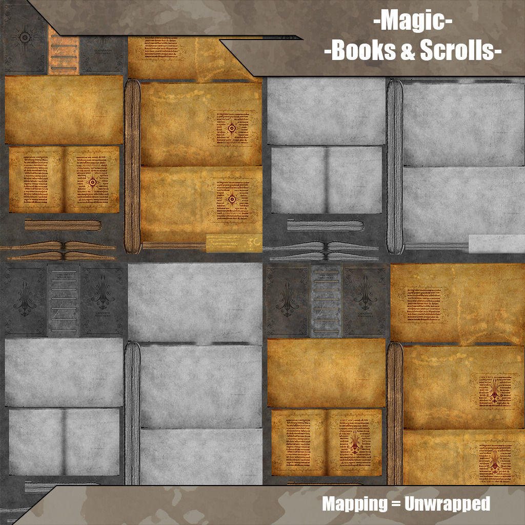 Magic Books Low-poly 3D model_12