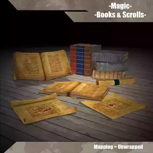 Magic Books Low-poly 3D model Magic Books Low-poly 3D model