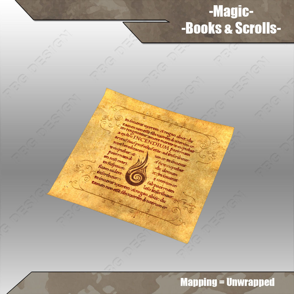 Magic Books Low-poly 3D model_9