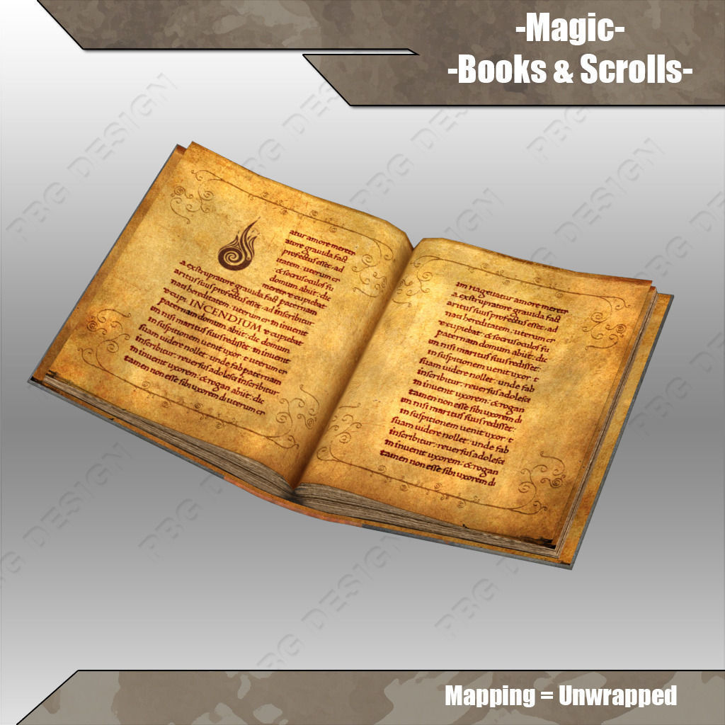 Magic Books Low-poly 3D model_8