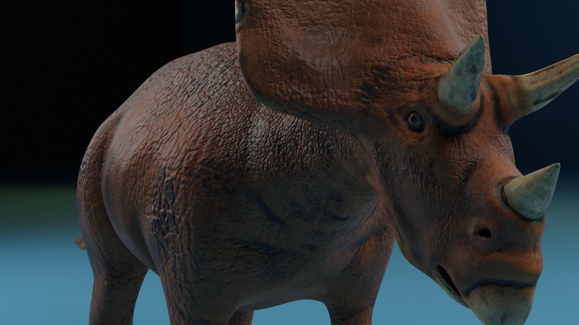 Triceratops  Rigged  Blender  Low-Poly Low-poly 3D model_2