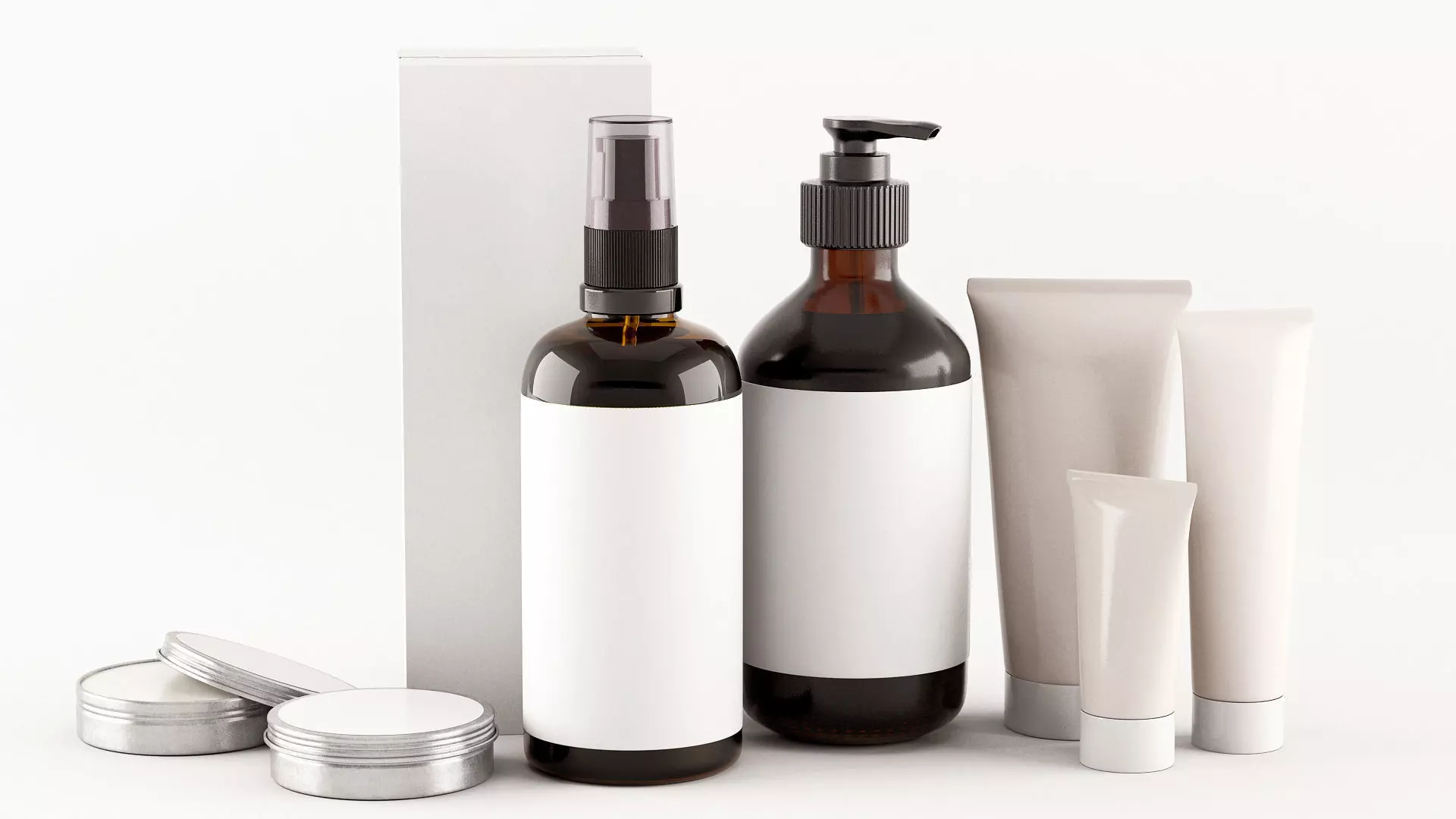 Cosmetic bottles 3D model_0