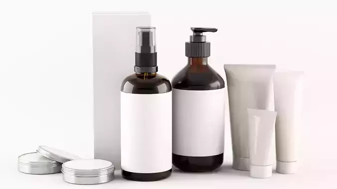 Cosmetic bottles 3D model